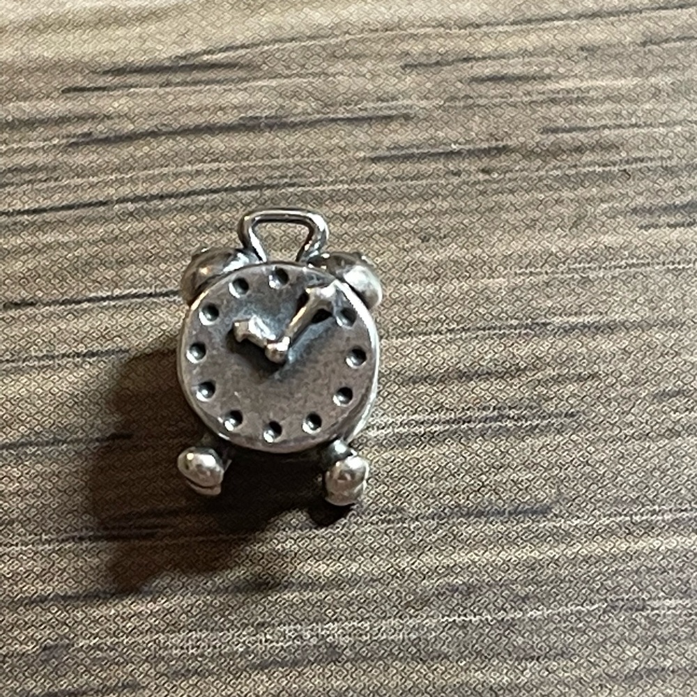 Authentic Pandora Clock Charm Sterling Silver